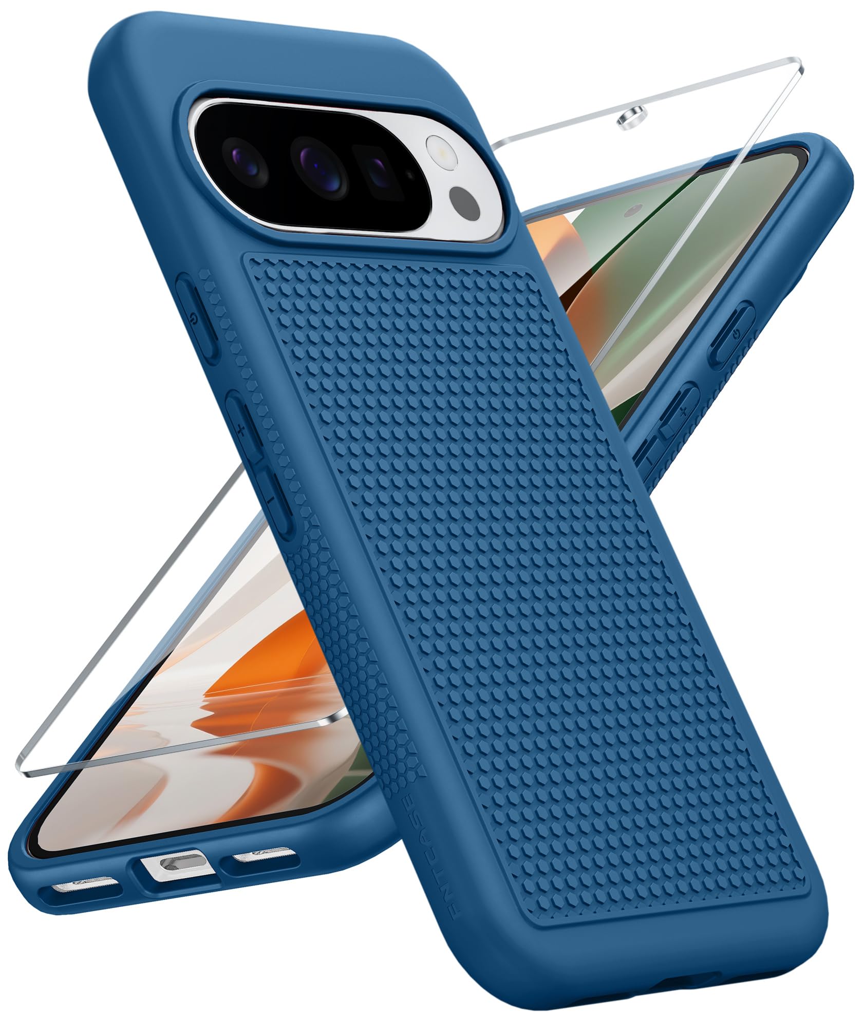 Photo 1 of FNTCASE for Google Pixel 10-Pro-XL Case: Pixel 9 Pro XL Shockproof Protective Lightweight Duty Cell Phone Cover Rugged with Non Slip Textured Back - Military Protection Bumper Tough, Blue