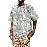 UOUA Mens Graphic Tees Vintage T-Shirts Oversized Letter Print Casual Crewneck Cotton Top Short Sleeve Rapper Streetwear