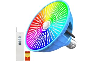 TENKOO Pool Lights for Inground Pool 120V 64W Led Pool Light RGB Color Changing Pool Light Bulb with Remote Control, E26/E27 Replacement for Pentair Hayward Fixture