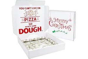 PAINZIETEG 2 Pcs Christmas Money Box, Money Box for Cash Gift, Christmas Pizza Boxes for House Party Christmas Party Surprise Cash Gifts (Money Not Inclued)