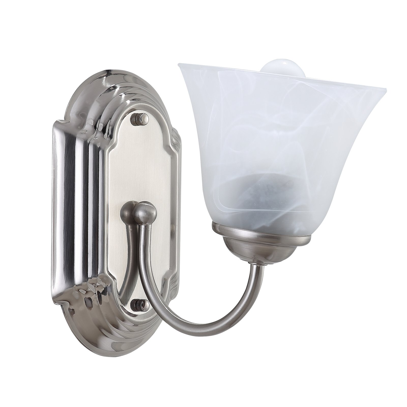 Mecor Wall Fixture, Bath/Wall Lighting Fixture with Satin Nickel,Single