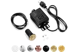 Garbage Disposal Air Switch Kit, Sink Top Waste Disposer On/Off with Aluminum Alloy Power Module (LONG Brushed Gold) by CLEESINK