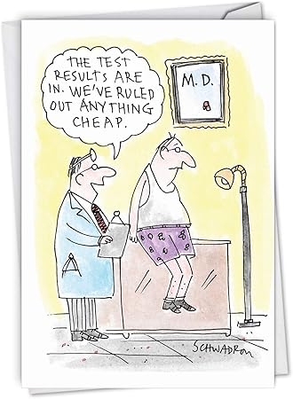 Amazon Com Nobleworks Funny Get Well Soon Card With Envelope Cartoon Humor Feel Better Greeting Test Results C6959gwg Office Products