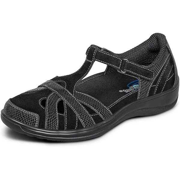 Amazon.com: Orthofeet Women's Orthopedic Black Leather Celina Mary