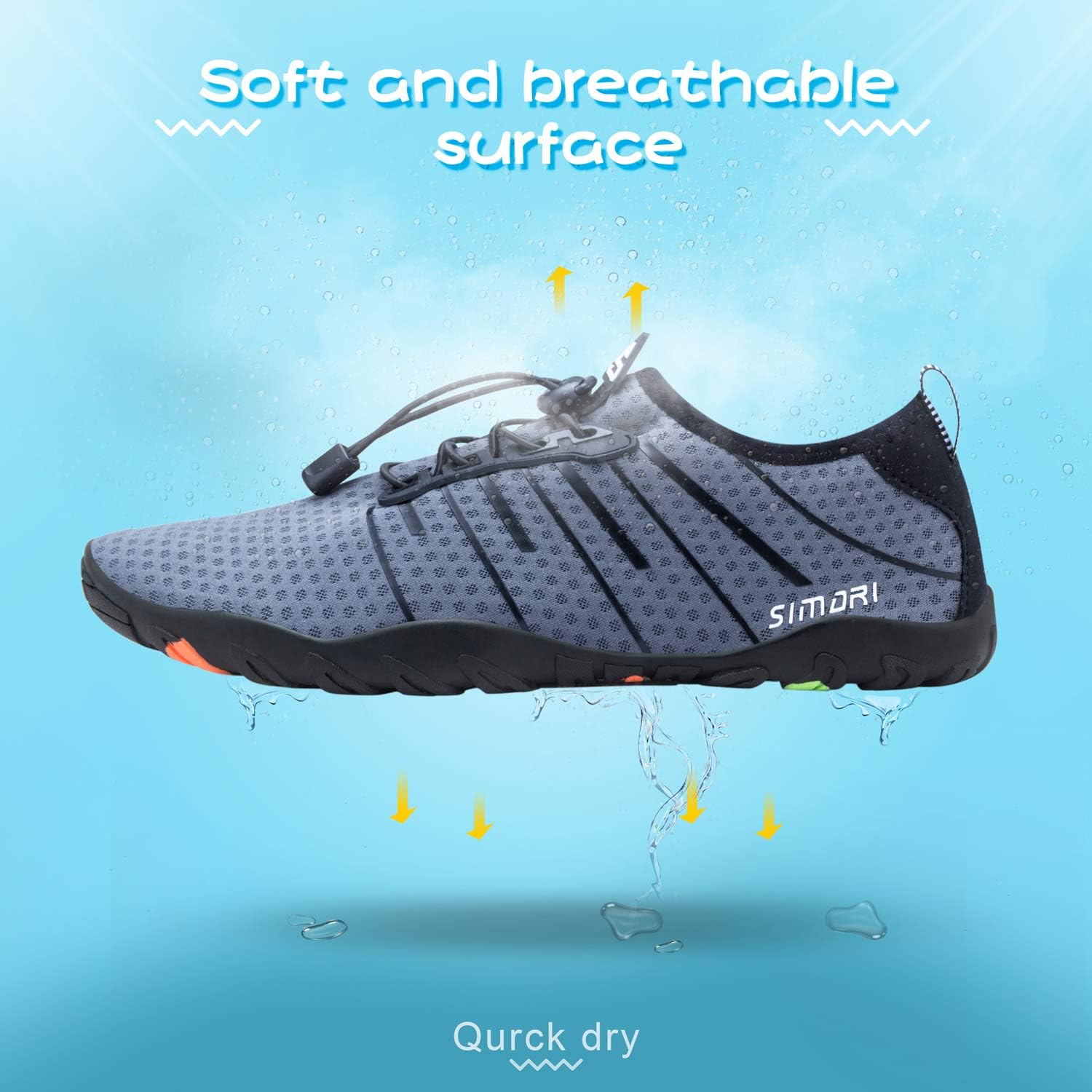  | SIMARI Mens Womens Water Shoes Sports Quick Dry Barefoot Diving Swim Surf Aqua Walking Beach Yoga | Water Shoes