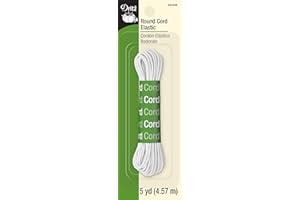 Dritz 9342W Round Cord Elastic, White, 5-Yard