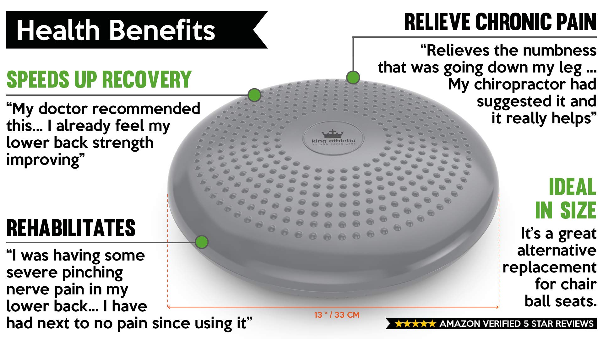 Stability Balance Disk :: Best Bumpy Chair Cushion Seating Disc :: Wobble / Wiggle Air Seat Disks for Kids in Classroom :: Top Adults Core Strength Training and Exercise