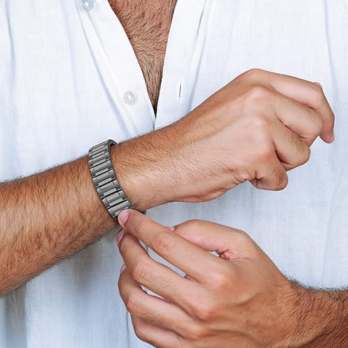 JEROOT Upgraded Magnetic Bracelets for Men, Pure Titanium Double