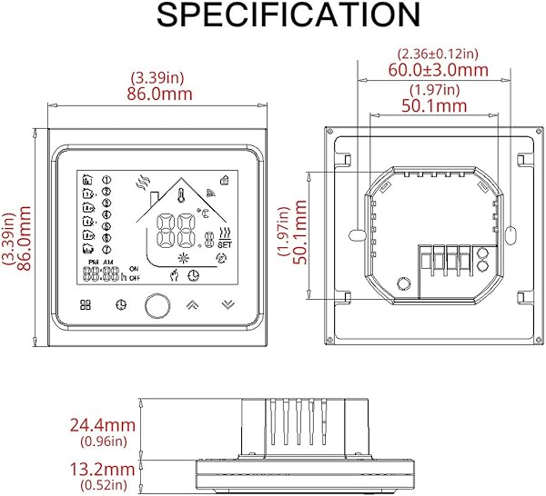 WiFi Smart Thermostat Temperaturregler fr Wasser elektrisch Fubodenheizung Wasser Gas Boiler Works mit Alexa Google Startseite BHT 002 GBLWWifiWhite