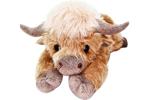 uoozii 20" | 4 Pounds Highland Cow Weighted Stuffed Animals with Unscented Microwavable Heating Pad, Cute Coolable Heatable Weighted Plush Warm Gift for Kids & Adults