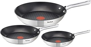 Tefal A704S3 , 3-teiliges Pfannen Set, Induktionspfanne, alle Herdplatten, integriete Temperaturanzeige, langlebig