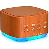 Magicteam White Noise Machine 10 Colors Lights and 25 Soothing Sounds Sleep Sound Machine with 5 Timers with Memory Feature Portable Sound Machine for Baby Adults. (Wood)