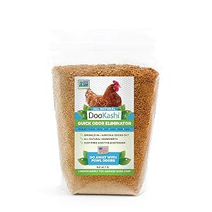 DooKashi for Poultry Chicken Coop Natural Odor Eliminator & Compost Accelerator - Probiotic Powered Bird Poop Remover, Ammonia Cleaner and Pet Odor Neutralizer for All Types of Chicken Bedding