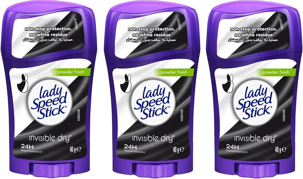 Lady Speed Stick Deodorant Powder Fresh Invisible Dry 1.4oz 3 Pack