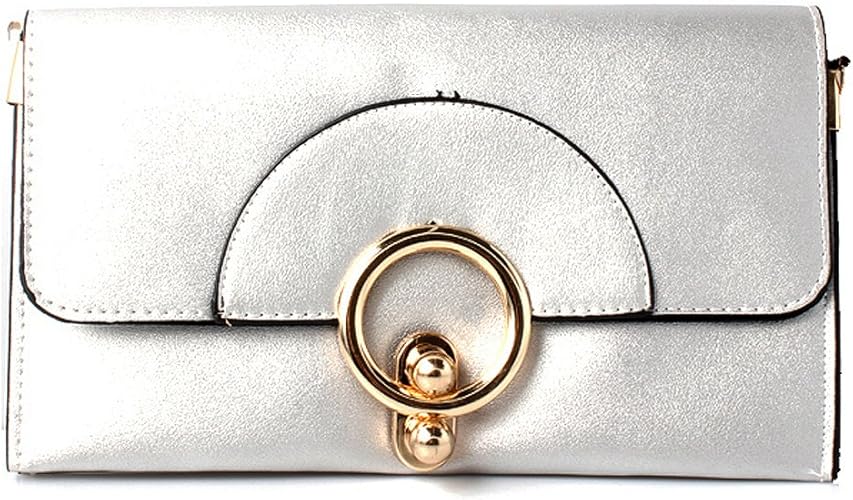 silver envelope clutch bag