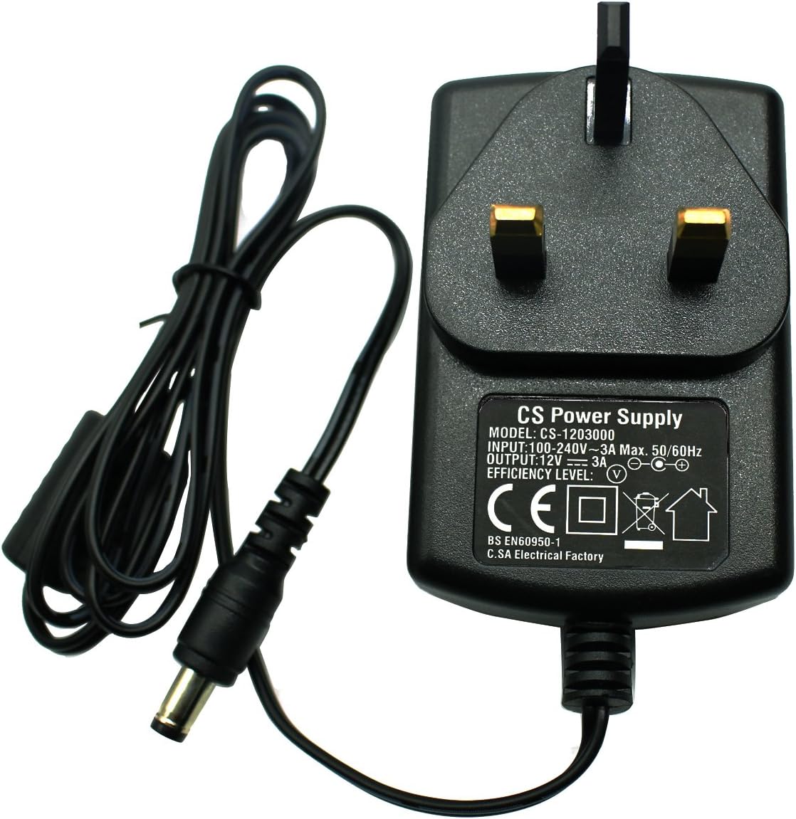 Security-01 AC to DC 12V 3A Power Adapter Supply with 8 Way Splitter Cable, Plug 5.5mm x 2.1mm UK - Image 3