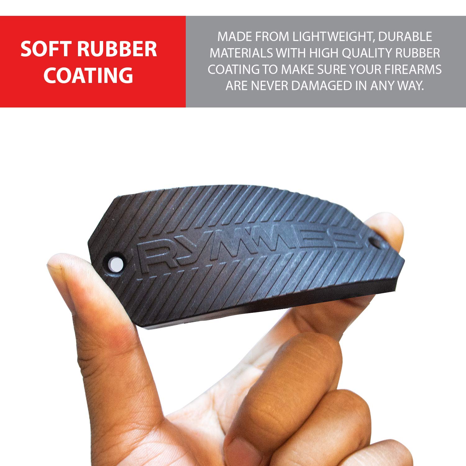 RYMMES Gun Magnet Mount Holder (45 lbs Rated) - Magnetic Holster for Handgun, Rifle, Pistol, Revolver, Shotgun, Airsoft, Magazines - Concealed Your Firearm on Car, Truck, Wall, Safe, Desk, Vehicle