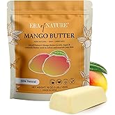 era of nature Organic Unrefined Raw Mango Body Butter Block 16oz - Moisturizing Mango Seed Raw Butter Bar for Skin & Hair, DIY Lip Balm Base, Cream, Soap & Lotion Making Supplies, Personal Skincare