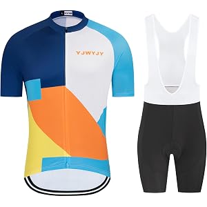 Men's Cycling Jersey Sets Road Bike Jersey Zipper Pockets with 20D Gel Pad MTB Shorts Biking Jersey Clothing Set