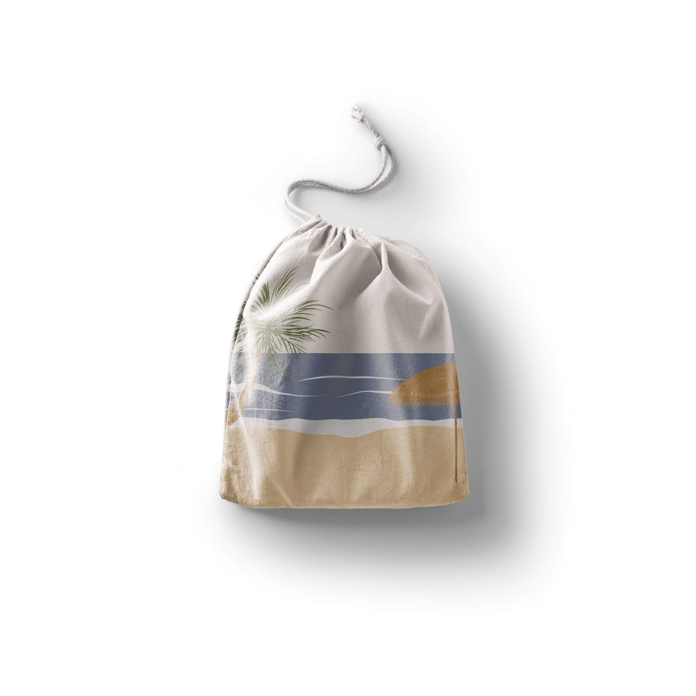 Bonamaison Printed Cotton Produce Bag with Drawstring, Reusable Grocery Bag, Biodegradable Eco-Friendly Bags, Travel Pouch, Sachet Bags, Shopping Bag, Eco Friendly, Foldable, Size: 30x40 Cm