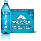 Waiākea - Hawaiian Volcanic Naturally Alkaline Water - Waena 15 Pack (700 mL, 23.6 Fl Oz) - pH Range 7.6 to 8.2 - Natural Volcanic Rock Filtration - Electrolytes and Minerals - Water Bottles 15 Pack