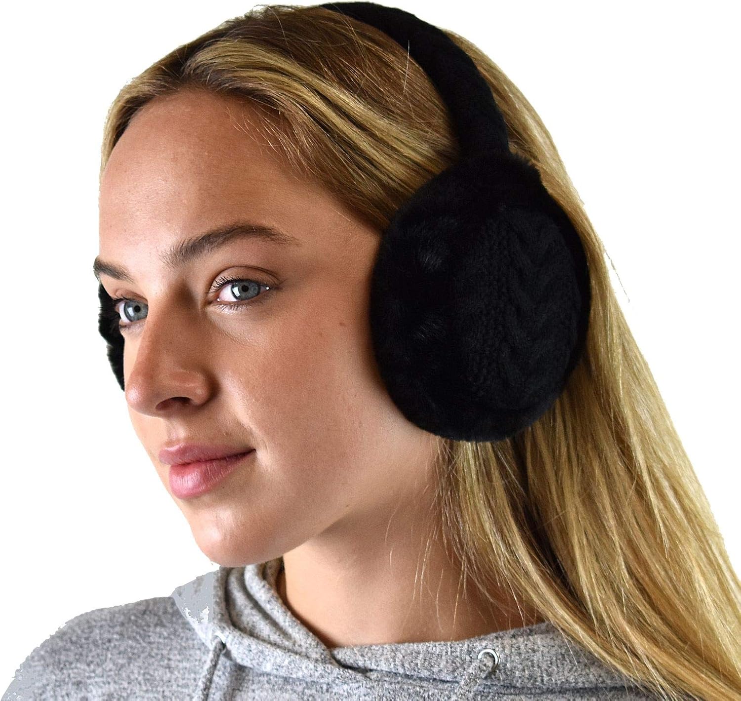 C.C Soft Winter Warm Adjustable Headband Ear Warmer Earmuffs, Black at  Women’s Clothing store