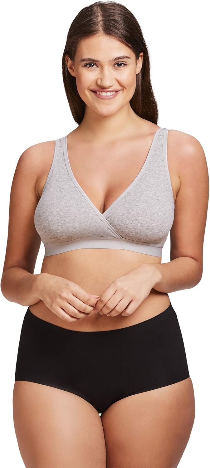 La Leche League International Women's V-Neck Nursing Bra Wireless Pullover Bra at  Women’s Clothing store