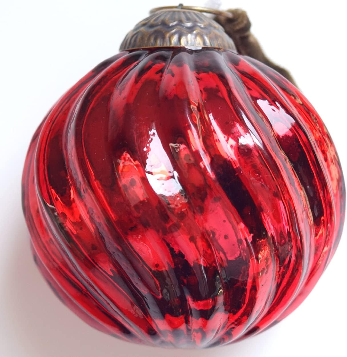 Ornaments - Set of 4 Red Mercury Glass Ornaments (3.15