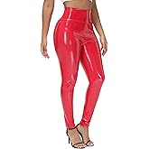 NewL Women Mirror Faux Patent Leather Leggings Wet Look Reflective Shiny Stretch Tighten Pants High Waist Slim