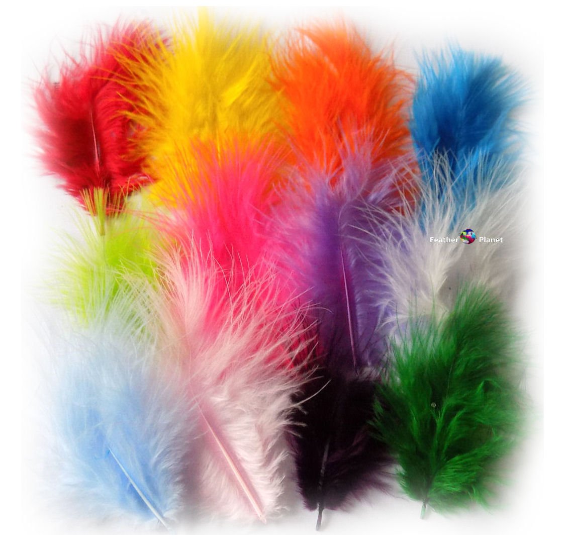 60 Assorted Marabou Feathers Quality Craft Pack