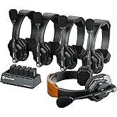 Hollyland Solidcom SE Full Duplex 5-Users ENC Noise Cancellation Wireless Intercom Headset System 1100ft Team Communication with PTT Mute Single Ear Headset for TV Film Production (2.4GHz Version)