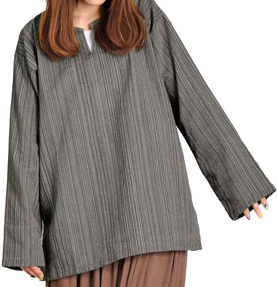 Amazon Co Jp Marai マーライ エスニック Tシャツ プルオーバー シャツ メンズ レディース 長袖 キーネック ダンス ヨガ 服 ファッション小物