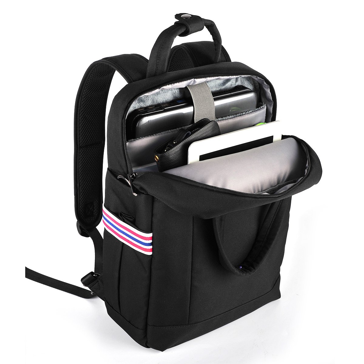 Laptop Backpack,Nylon Computer Bag,Travel Shoulder Bag,Carry Bag,Fits Under 15.6-Inch Laptop Notebook(Grey)