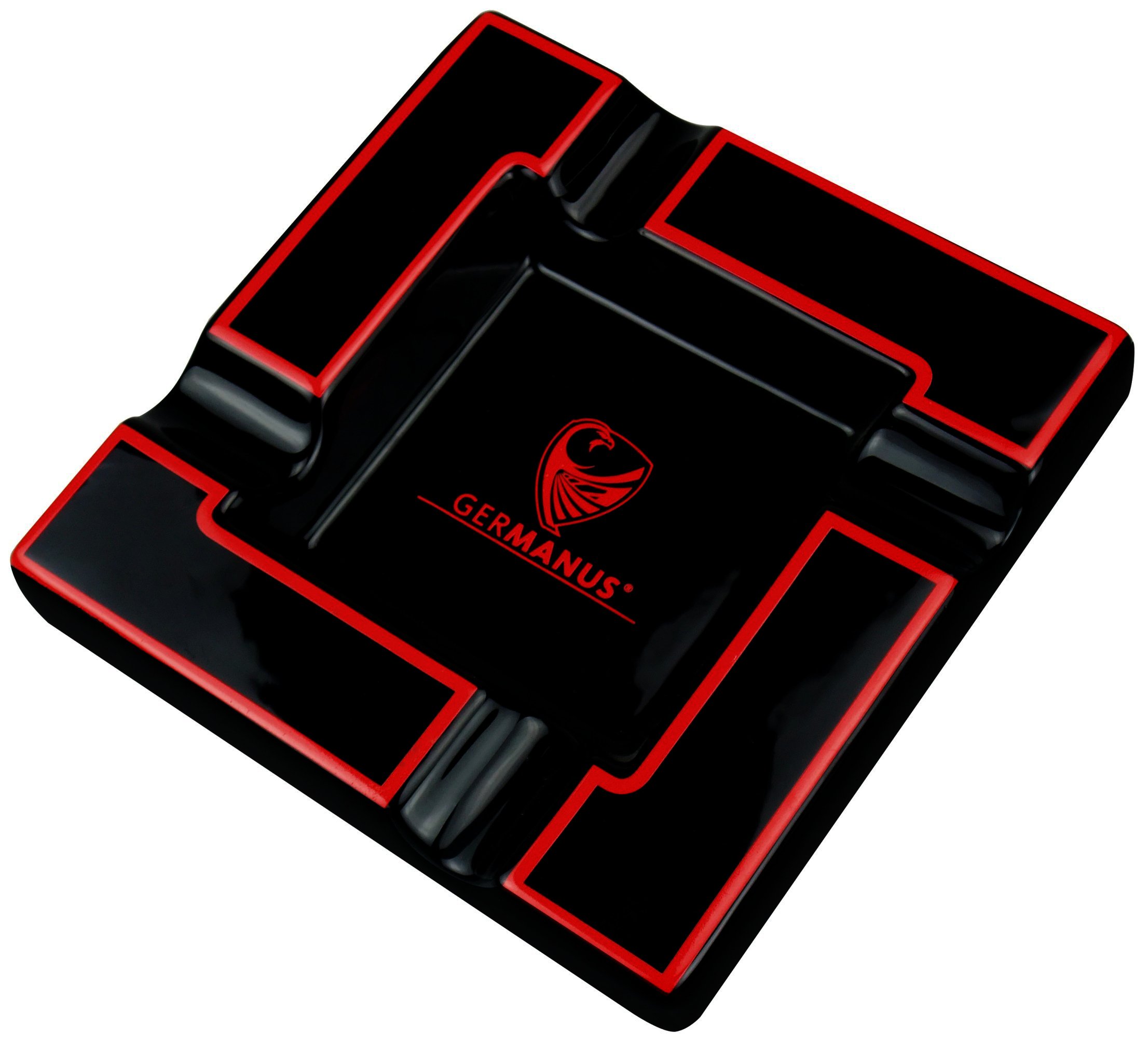 GERMANUS Cigar Ashtray "Quartett" in Red and Black