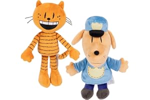 Dog Man by JAKKS Pacific: Dog Man and Petey Plush 2-Pack, Collectible Plush Figures for Kids Ages 4 and Up