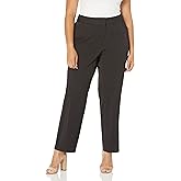 Rafaella Women's Plus Size Curvy Gabardine Slim Leg Stretch Dress Pant, 32-inch Inseam, Pull-on, with Pockets (Size 16-22)