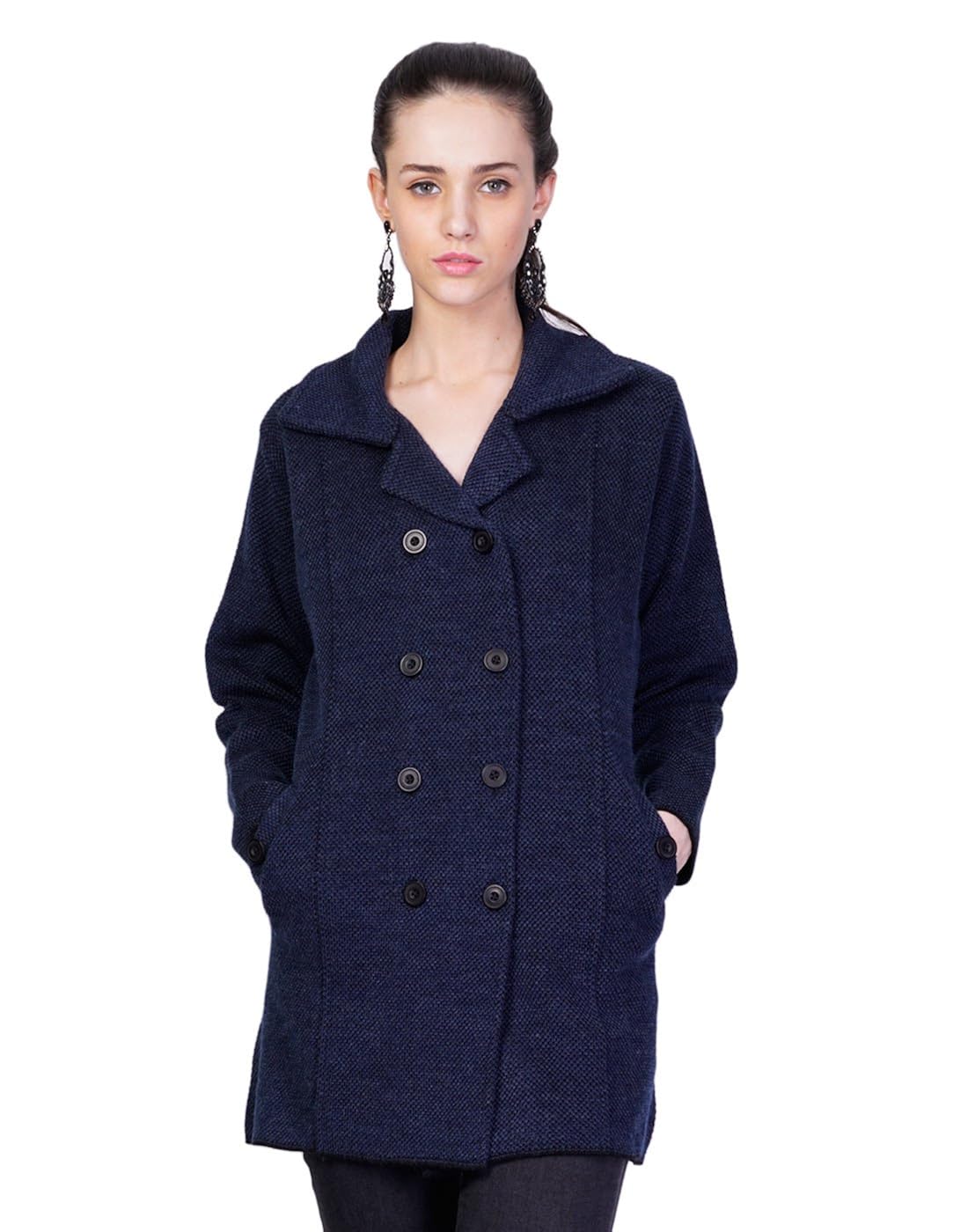 montrex blue designer long coat for women