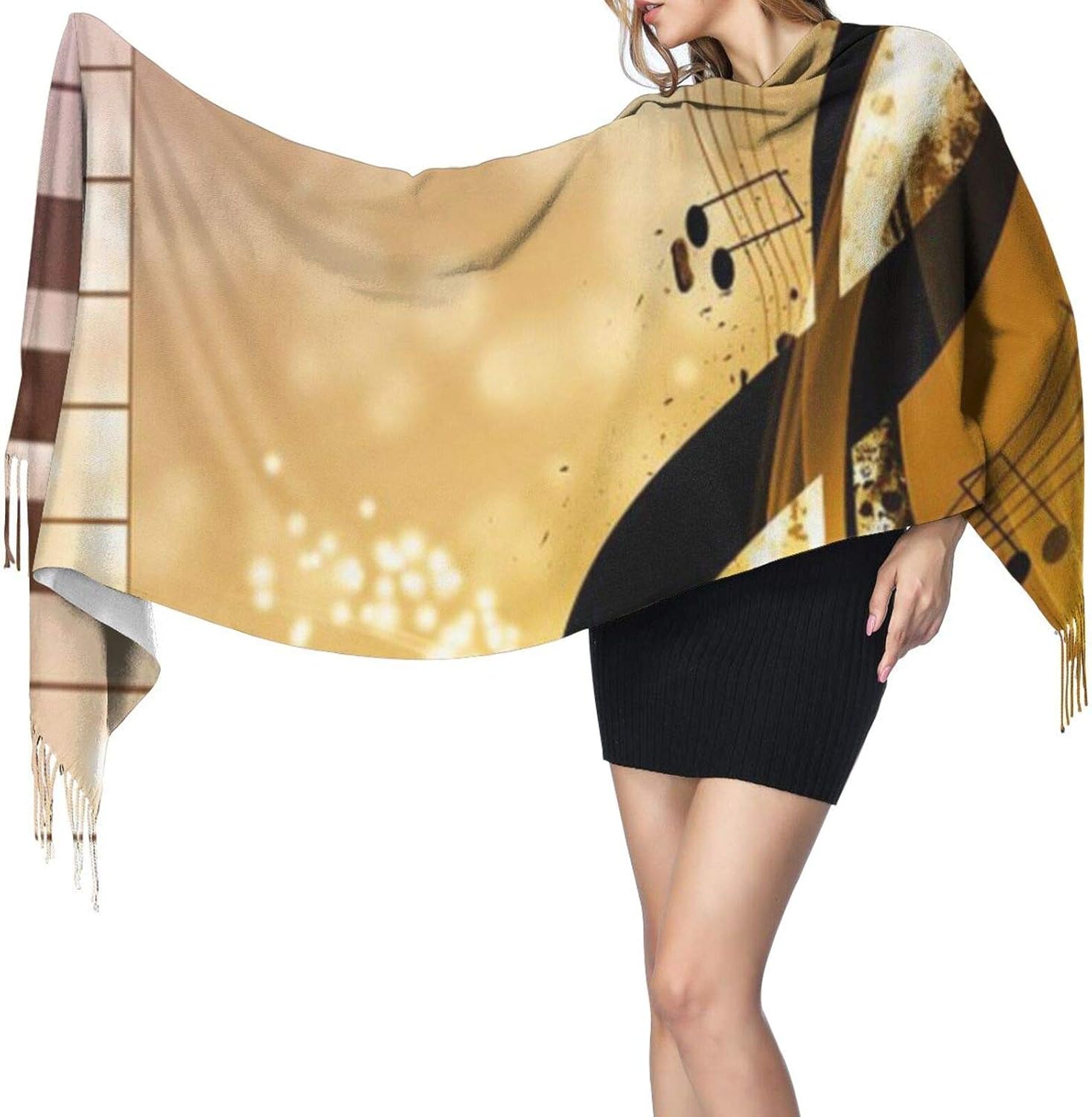 Foulard Tube Motif Musique - En Bleu Ou Blanc, Neuf Sans étiquettes, écharpe Loop Légère