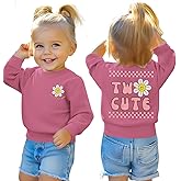 KEKEMI Two Cute Birthday Girl Sweatshirt 2T Girl Sunflower Birthday Outfit Two Years Old Long Sleeve Pullover Tops B-day Tops