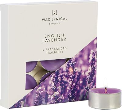 Wax Lyrical Scented Tealight Candles English Lavender Box of 9 Silver