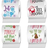 Christmas Toilet Paper Roll Pack of 4 – Holiday Gag Gifts, Funny Gifts, Perfect for White Elephant and Holiday Parties - Novelty, Santa, Xmas, Grinch and Funny Toilet Paper