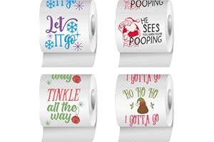 YOUR DREAM PARTY SHOP Christmas Toilet Paper Roll Pack of 4 – Holiday Gag Gifts, Funny Christmas Novelty Gifts, Perfect for White Elephant and Holiday Parties - Santa, Xmas, Grinch and Funny Toilet Paper