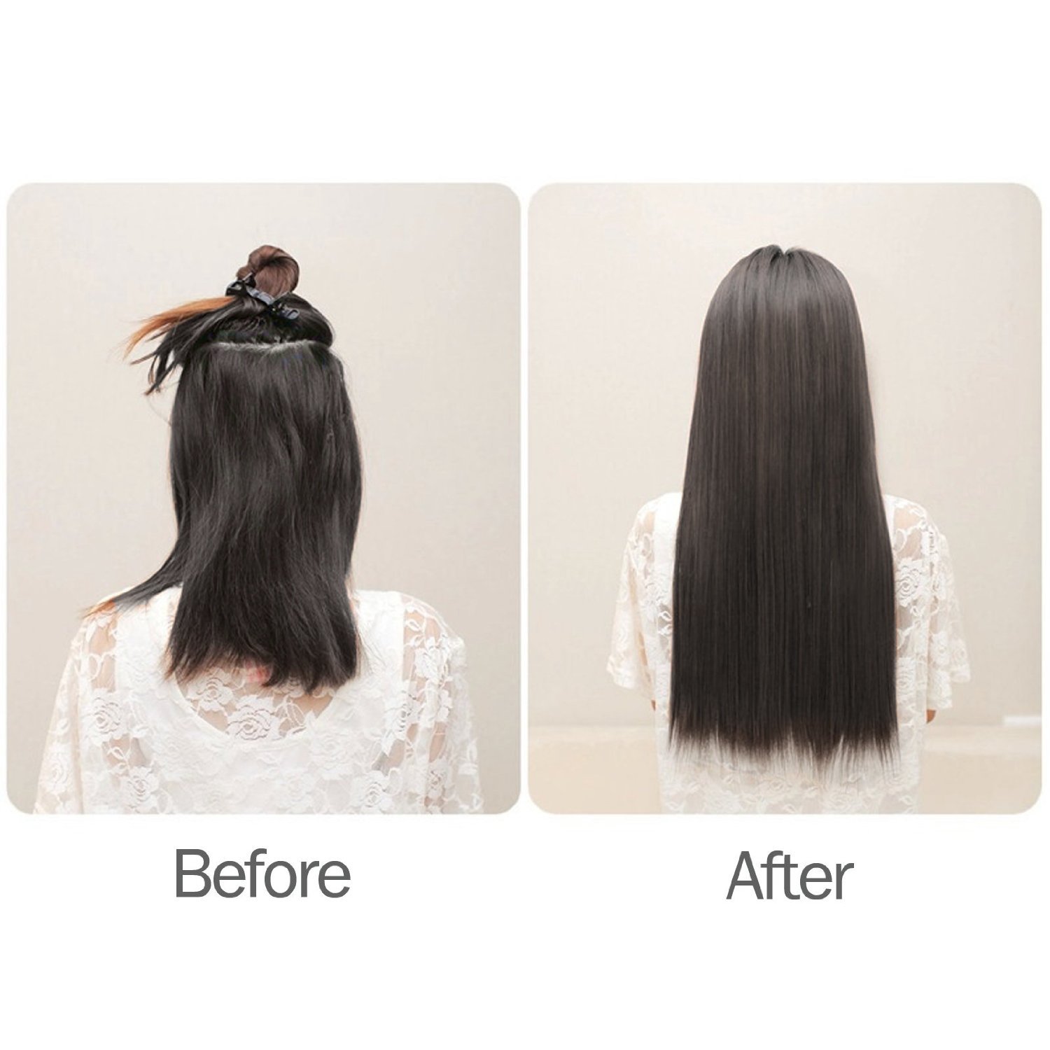 OUBO Clip in Extensions Haarteile für eine komplette ganzen Kopf OUBO Clip in Extensions Haarteile für eine komplette ganzen Kopf Haarverlängerung Haarverdichtung glatt 135g 145g hochwertiges dickes Haar 7 Tressen 16