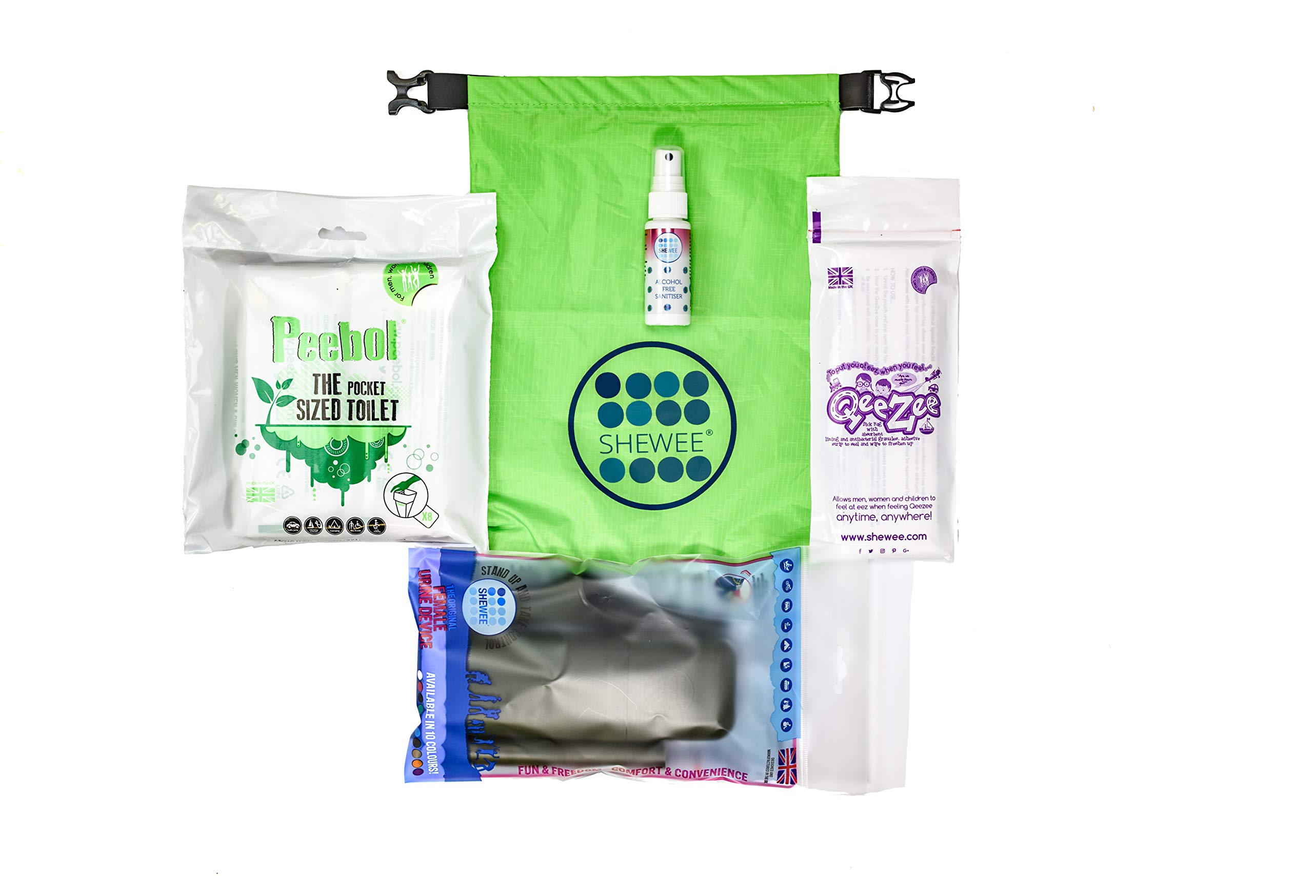 SHEWEE Car & Camp Pack -Reusable Pee Funnel – The Original Female Urination Device Since 1999! Quickly, Easily and Discreetly, Wee Standing Up Without Removing Clothing (NATO Green)