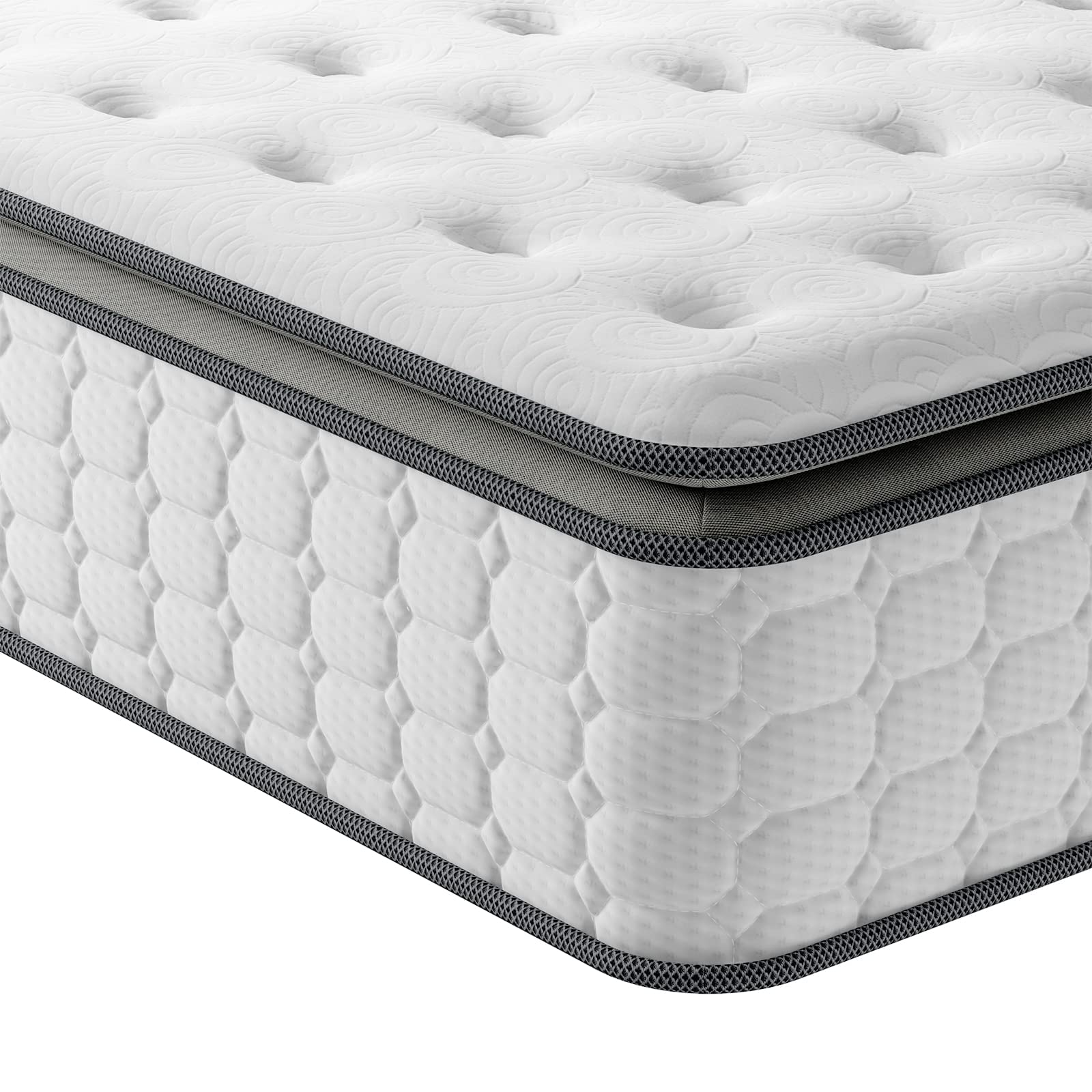 Vesgantti 4FT Small Double Mattress, 10.6 Inch Pocket Sprung Mattress Small Double with Breathable Foam and Individually Pocket Spring - Medium, Upgraded Pillow Top Collection