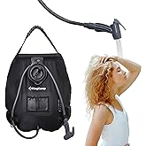 KingCamp Solar Shower Bag, Leak-Proof Design Camping Shower Bag with Thermometer, Removable Hose & Switchable Shower Head, 5 