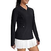MAGCOMSEN 1/4 Zip Pullover Women Long Sleeve Quarter Zip UPF 50+ Sun Shirts with Pocket Quick Dry Athletic Workout Tops