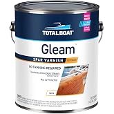 TotalBoat Gleam Marine Spar Varnish for Boats &amp; Outdoor Wood - Satin Gallon | Oil-Based Polyurethane Finish; No Thinning; UV Inhibitors; Wooden Boats, Yacht Brightwork, Furniture &amp; Interior/Exterior Wood