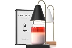 CozyBerry® Candle Warmer Lamp, Compatible with Yankee Candle Large Jar, Candle Lamp, Dimmable & Timer Candle Melter for Scented Candle, Wax Melt, Small & Large Size Jar Candles (Wood Black, Timer)