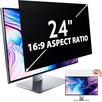 IPROKKO 24 Inch Privacy Screen Filter for 16:9 Anti Blue Light Glare